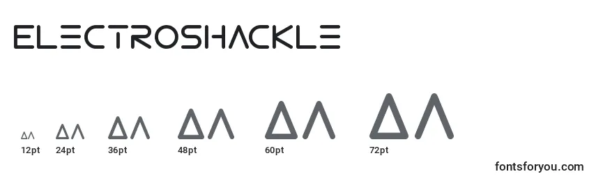 Размеры шрифта ElectroShackle