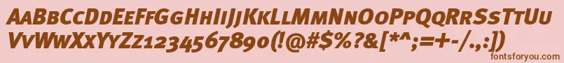 Подробнее о шрифте MetablackcapscItalic Шрифт MetablackcapscItalic – коричневые шрифты на розовом фоне