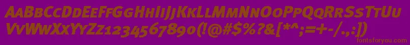 MetablackcapscItalic Font – Brown Fonts on Purple Background