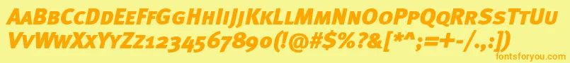 More about MetablackcapscItalic Font MetablackcapscItalic Font – Orange Fonts on Yellow Background