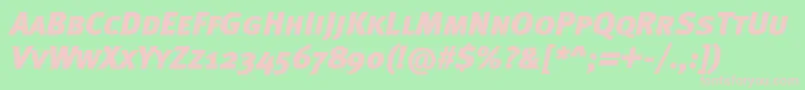 MetablackcapscItalic-Schriftart – Rosa Schriften auf grünem Hintergrund