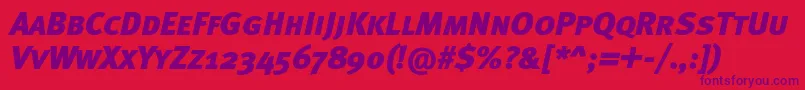 MetablackcapscItalic Font – Purple Fonts on Red Background