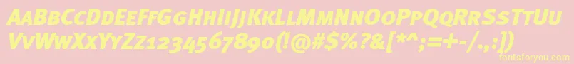 Шрифт MetablackcapscItalic – жёлтые шрифты на розовом фоне