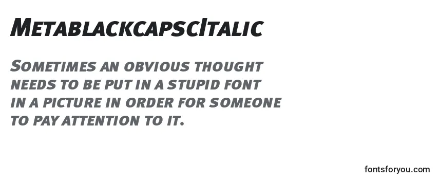 Überblick über die Schriftart MetablackcapscItalic