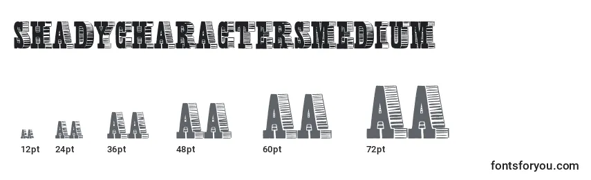ShadyCharactersMedium Font Sizes