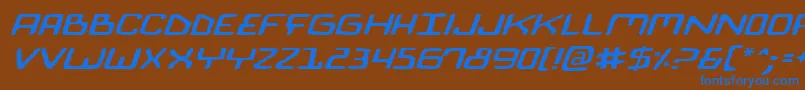 BionicComicExpItalic Font – Blue Fonts on Brown Background