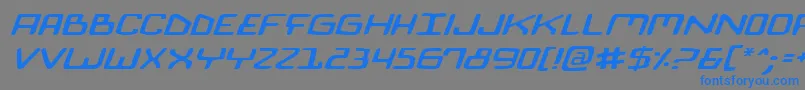 フォントBionicComicExpItalic – 灰色の背景に青い文字