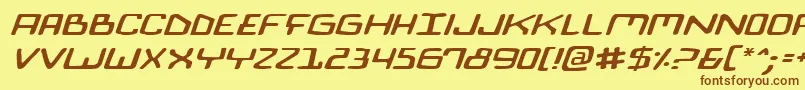 BionicComicExpItalic Font – Brown Fonts on Yellow Background