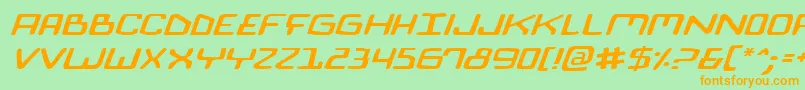 BionicComicExpItalic Font – Orange Fonts on Green Background