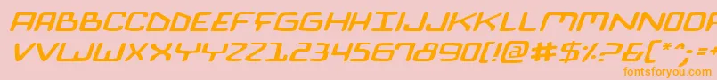 フォントBionicComicExpItalic – オレンジの文字がピンクの背景にあります。