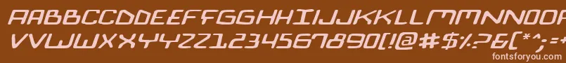 BionicComicExpItalic Font – Pink Fonts on Brown Background