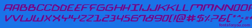 BionicComicExpItalic Font – Purple Fonts on Blue Background