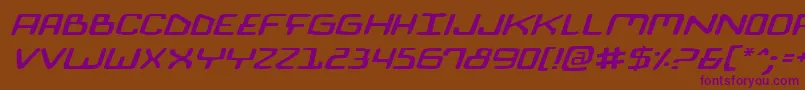BionicComicExpItalic Font – Purple Fonts on Brown Background