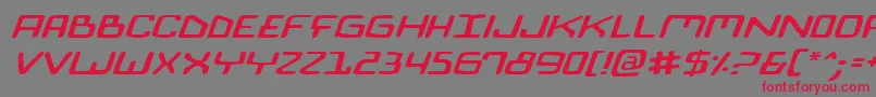 フォントBionicComicExpItalic – 赤い文字の灰色の背景