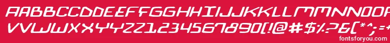 フォントBionicComicExpItalic – 赤い背景に白い文字