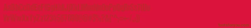 DccStainedAliens-Schriftart – Braune Schriften auf rotem Hintergrund