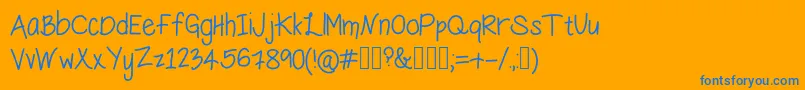 HungryPenguin Font – Blue Fonts on Orange Background