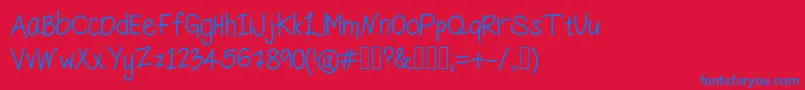 HungryPenguin Font – Blue Fonts on Red Background