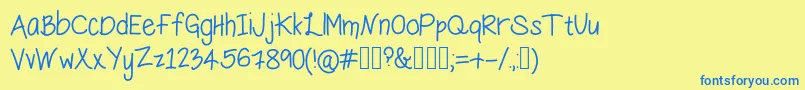HungryPenguin Font – Blue Fonts on Yellow Background