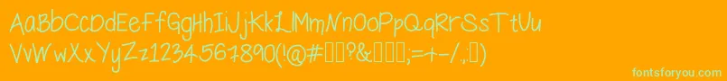 HungryPenguin Font – Green Fonts on Orange Background