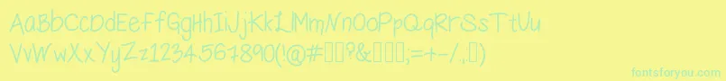 HungryPenguin Font – Green Fonts on Yellow Background