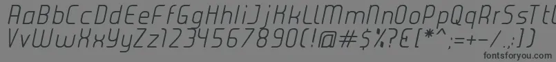 フォントJuiceLightItalic – 黒い文字の灰色の背景