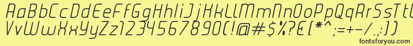 Шрифт JuiceLightItalic – чёрные шрифты на жёлтом фоне