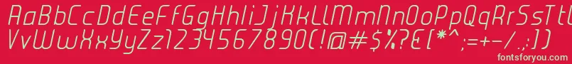 Шрифт JuiceLightItalic – зелёные шрифты на красном фоне