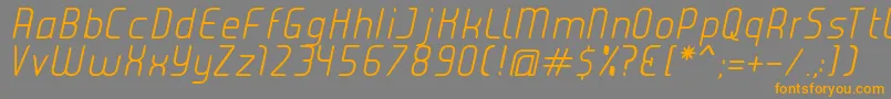 Czcionka JuiceLightItalic – pomarańczowe czcionki na szarym tle