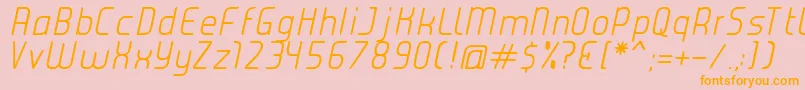 JuiceLightItalic Font – Orange Fonts on Pink Background