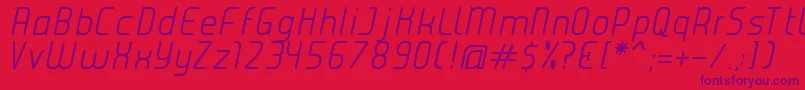 JuiceLightItalic Font – Purple Fonts on Red Background
