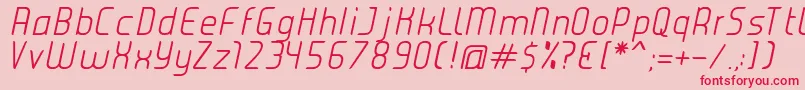 フォントJuiceLightItalic – ピンクの背景に赤い文字
