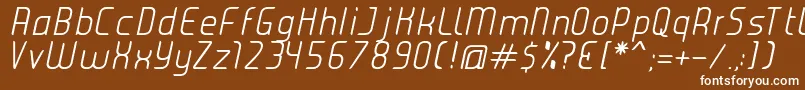 フォントJuiceLightItalic – 茶色の背景に白い文字