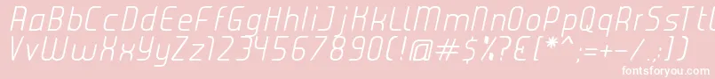 フォントJuiceLightItalic – ピンクの背景に白い文字