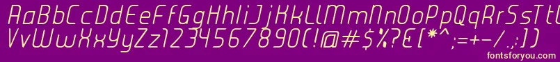 JuiceLightItalic Font – Yellow Fonts on Purple Background