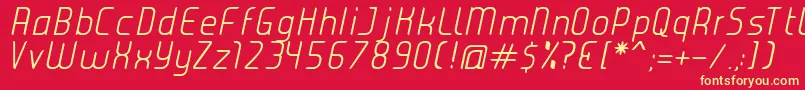 Шрифт JuiceLightItalic – жёлтые шрифты на красном фоне