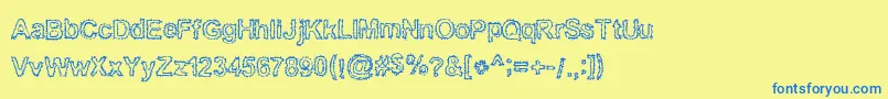 Bn Font – Blue Fonts on Yellow Background