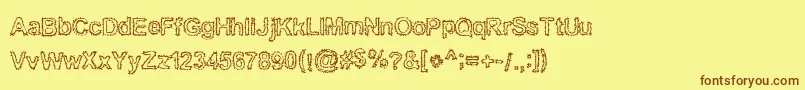 Bn Font – Brown Fonts on Yellow Background