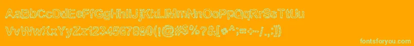 Bn Font – Green Fonts on Orange Background