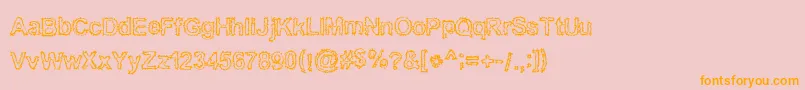 Bn-Schriftart – Orangefarbene Schriften auf rosa Hintergrund