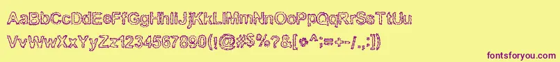 Bn Font – Purple Fonts on Yellow Background