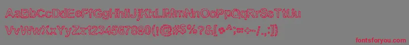 フォントBn – 赤い文字の灰色の背景
