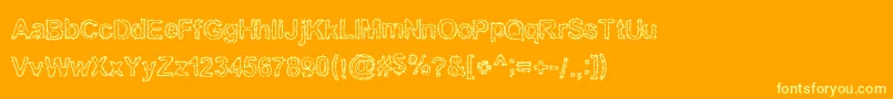 Bn Font – Yellow Fonts on Orange Background