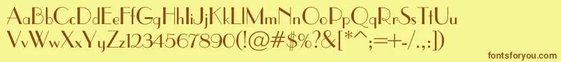 Шрифт Parisianc – коричневые шрифты на жёлтом фоне