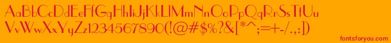 Parisianc-Schriftart – Rote Schriften auf orangefarbenem Hintergrund