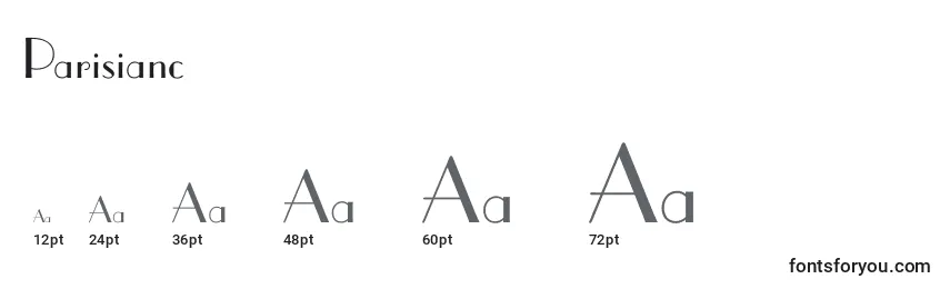 Размеры шрифта Parisianc