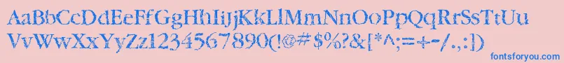 TwylitezoneBook-Schriftart – Blaue Schriften auf rosa Hintergrund