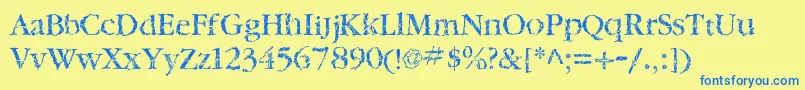 TwylitezoneBook Font – Blue Fonts on Yellow Background