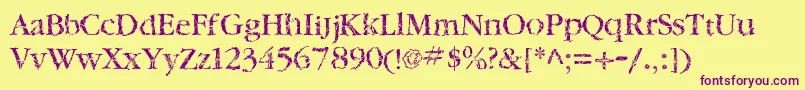 TwylitezoneBook Font – Purple Fonts on Yellow Background