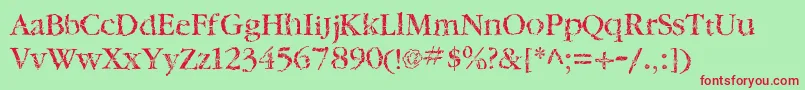 TwylitezoneBook Font – Red Fonts on Green Background